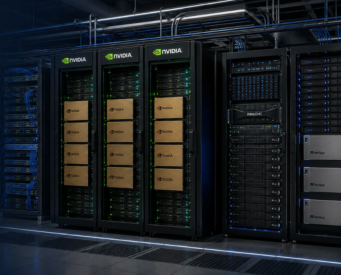 nano4C Technologies enterprise data center infrastructure with NVIDIA and Dell EMC server racks